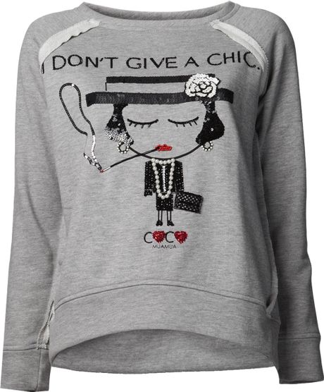 gray chanel sweatshirt