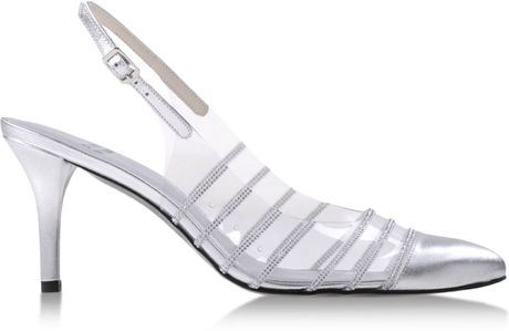 flat silver slingbacks