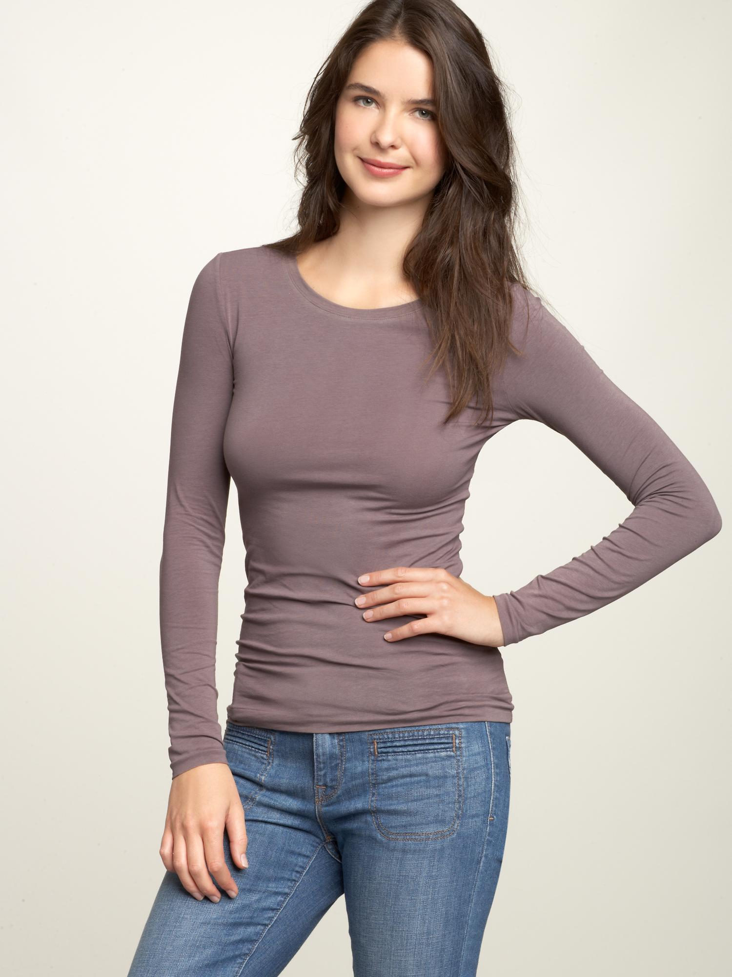 Gap Pure Body Long-Sleeve Tee in Purple (brown) | Lyst