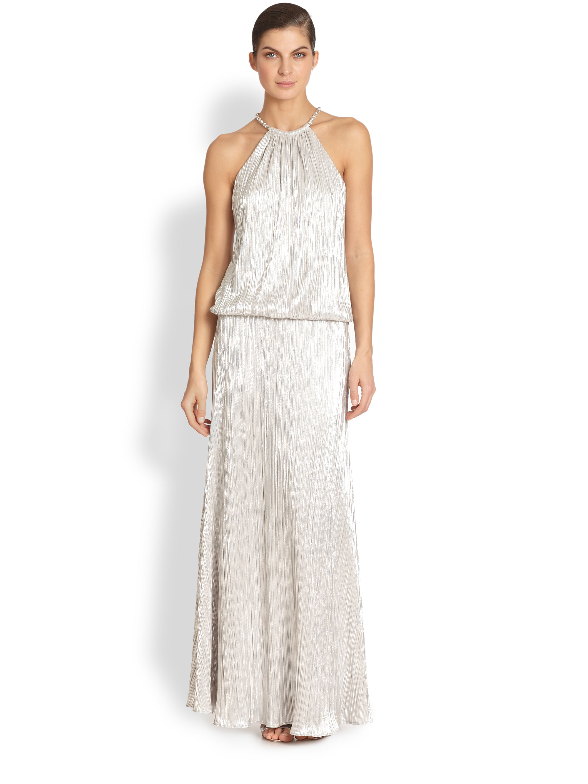 laundry pleated chiffon gown
