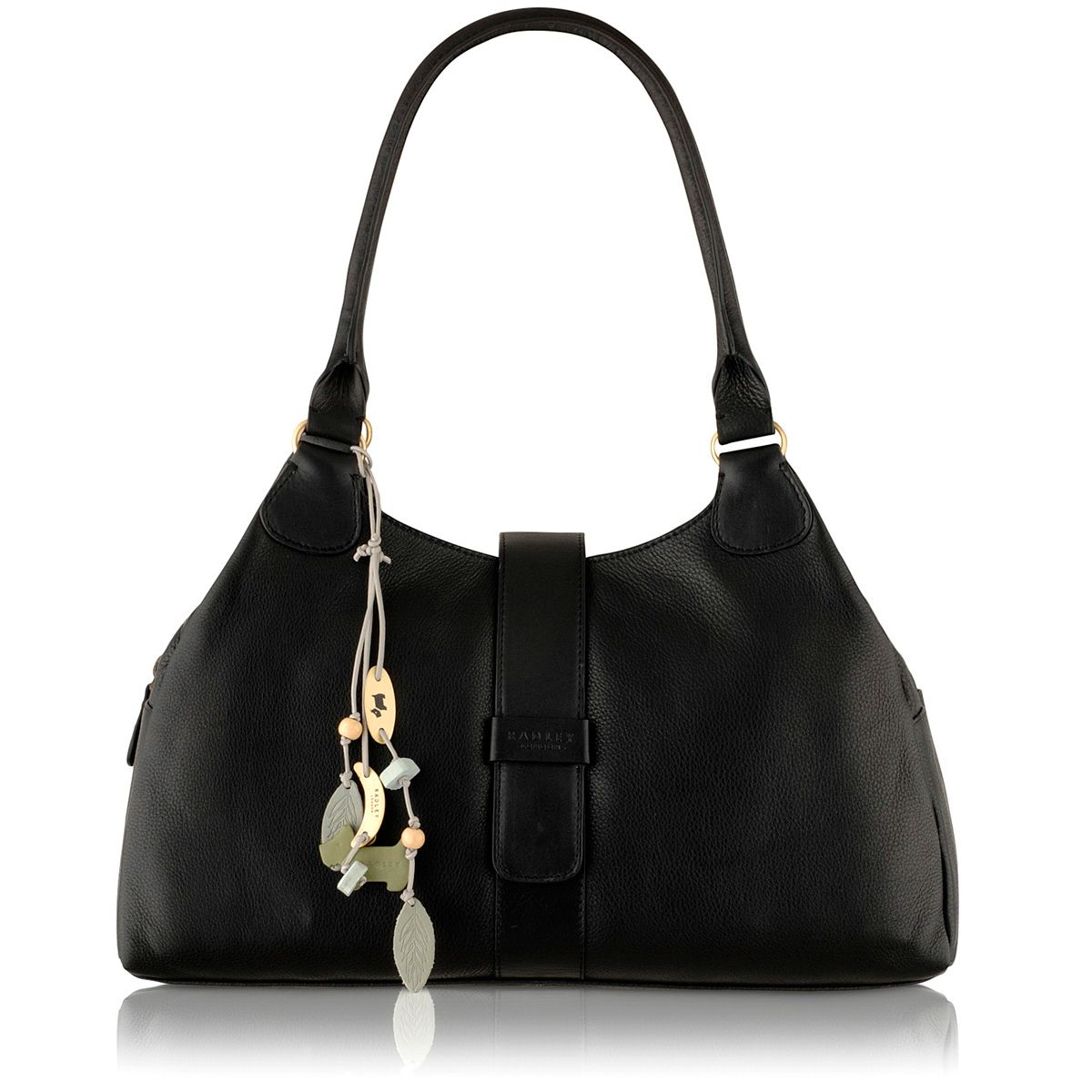 Radley Black Large Leather Ziptop Tote Bag in Black | Lyst