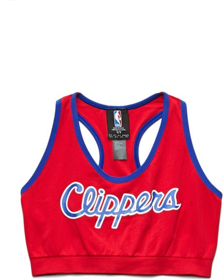 Forever 21 Los Angeles Clippers Sports Bra in Red (Redblue)