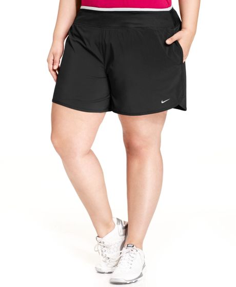 Nike plus size drifit track shorts in purple bright magenta lyst