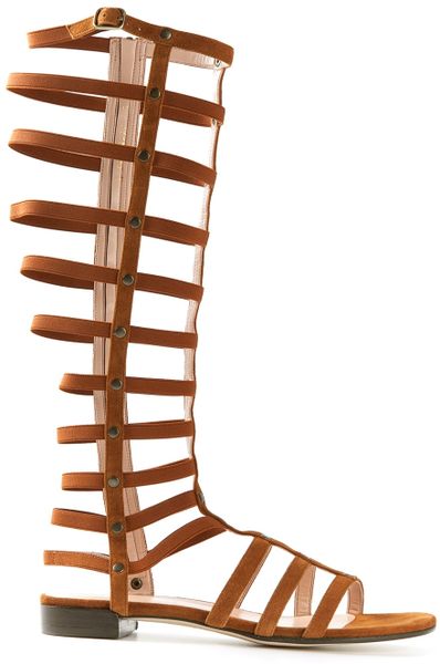 Stuart Weitzman Mid Calf Gladiator Sandal in Brown | Lyst Stuart Weitzman Mid Calf Gladiator Sandal in Brown | Lyst