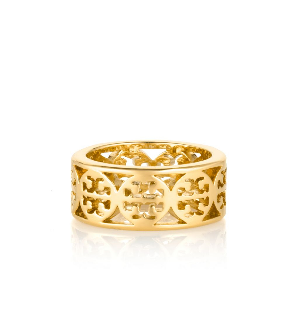 Tory Burch Kinsley Logo Band Ring in Gold (SHINY BRASS) Lyst