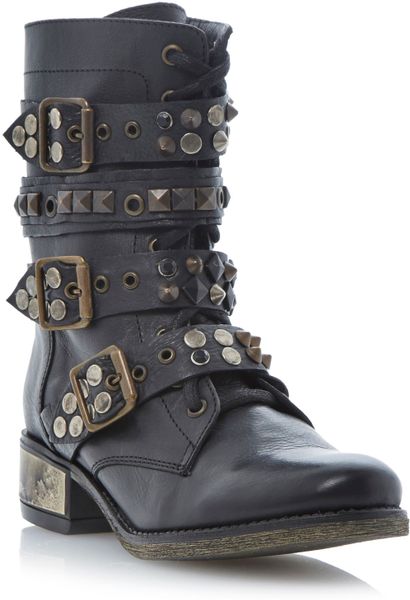 almond toe block heel booties
