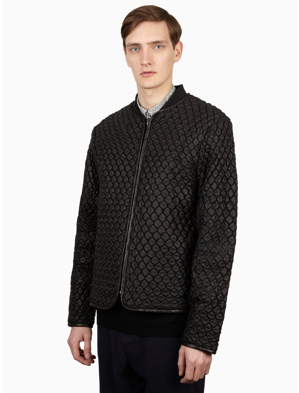 Alexander Wang Mens Black Acid Embossed Leather Jacket in Black for Men