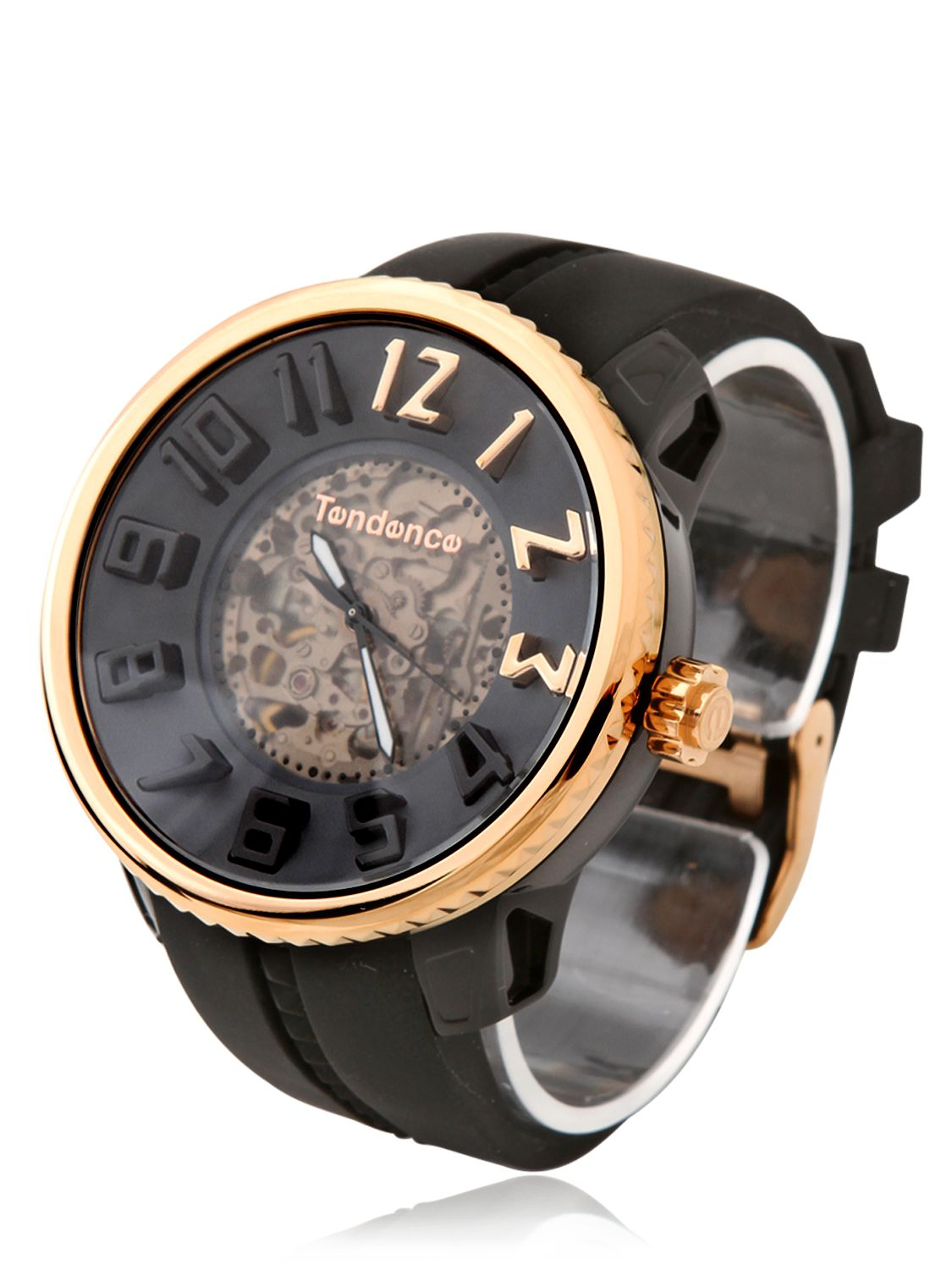 Tendence Skeleton Watch in Black for Men (BLACK/ROSE GOLD) Lyst