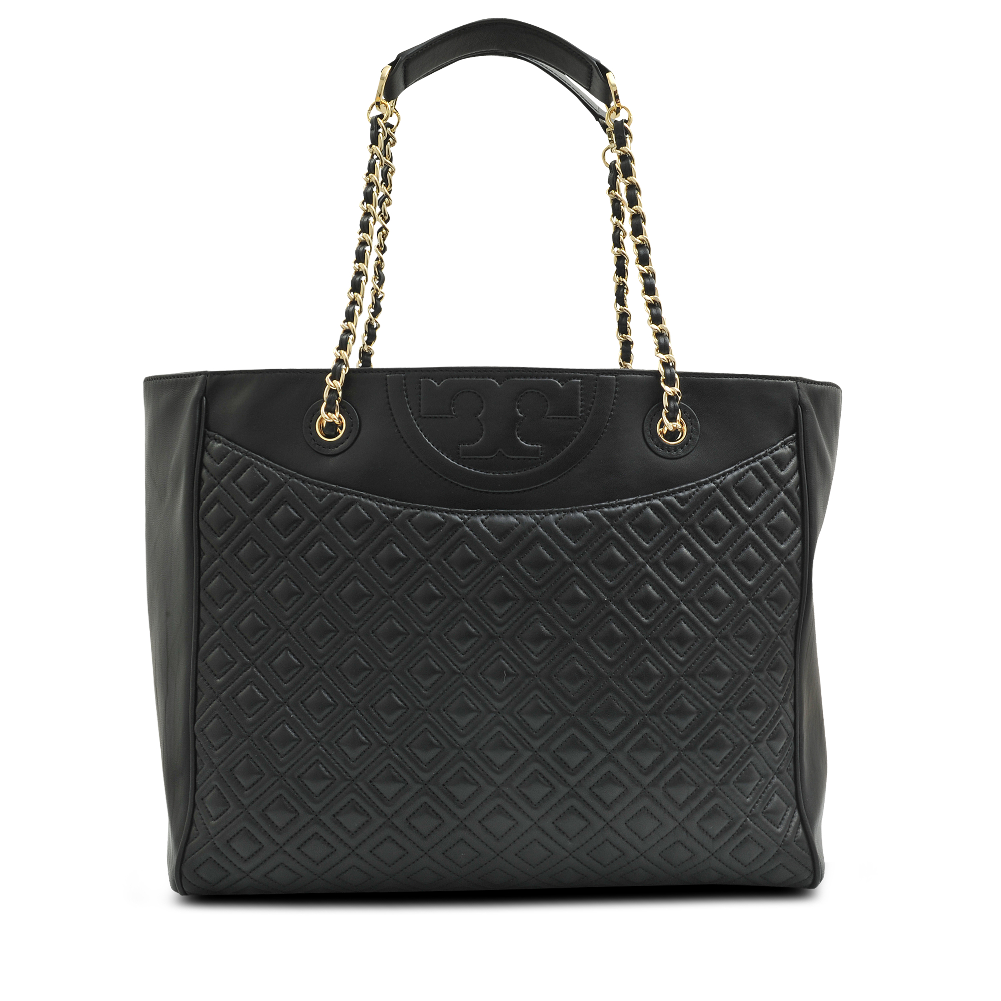Tory Burch Quilted Fleming Ew Tote in Black Lyst