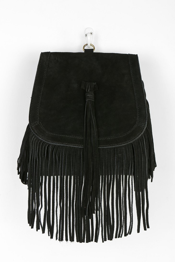 Urban Outfitters Angela Suede Fringe Backpack in Black Lyst