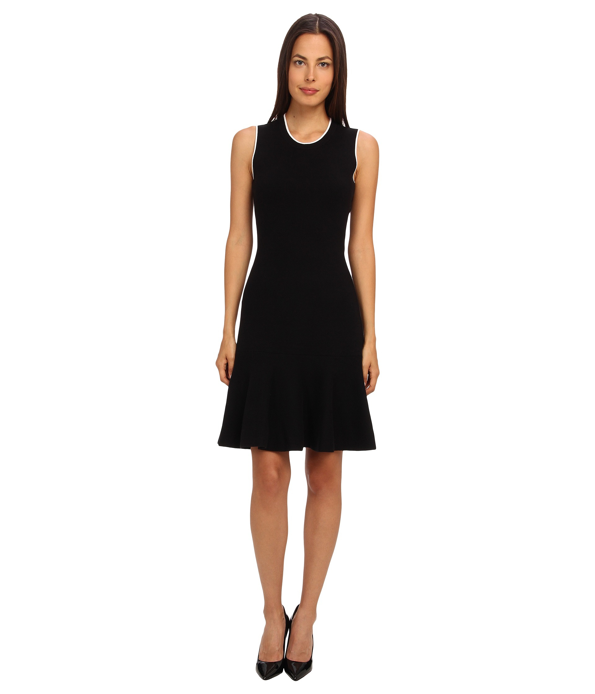 Kate Spade Fluted Sweater Dress in Black