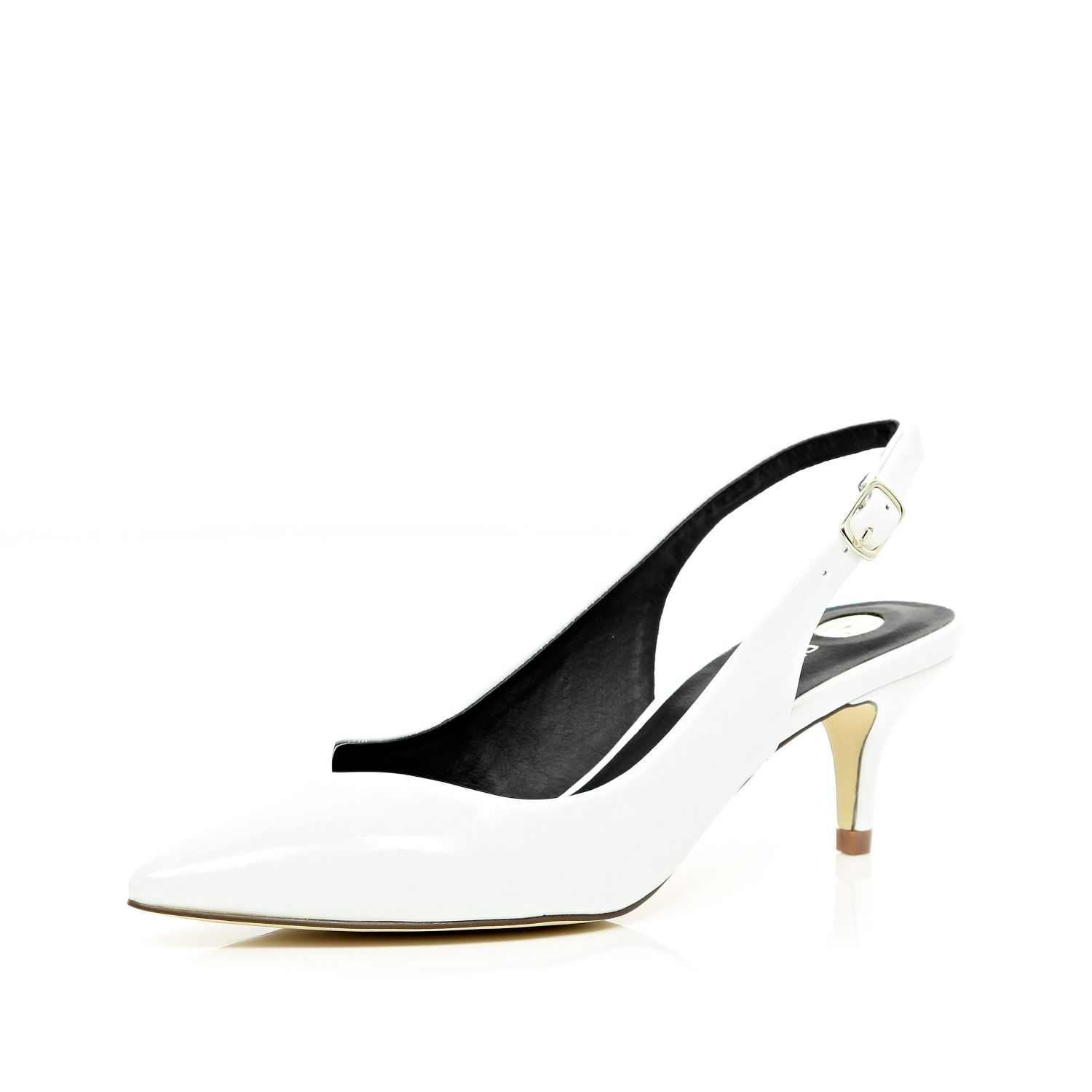 River island white pumps deals