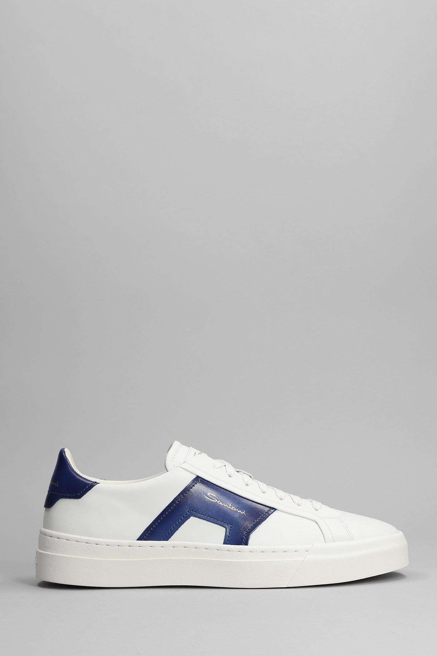 Santoni Dbs Sneakers In White Leather For Men Lyst