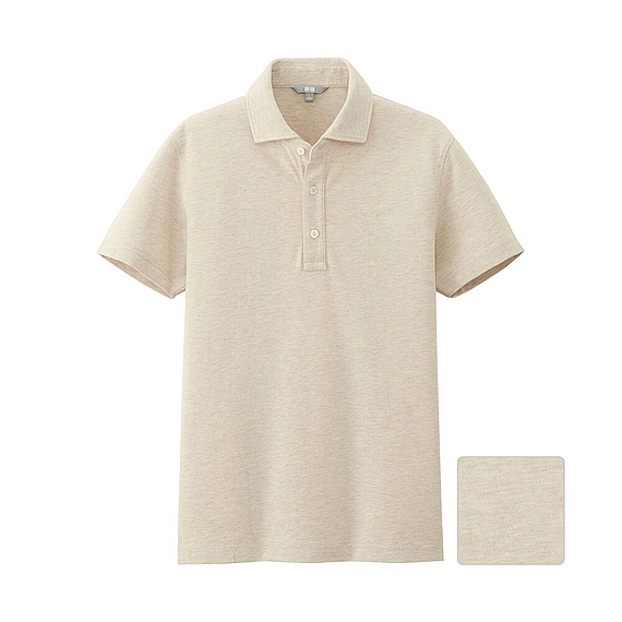 Uniqlo Washed Pique Polo Shirt Spread Collar in Beige for Men Lyst