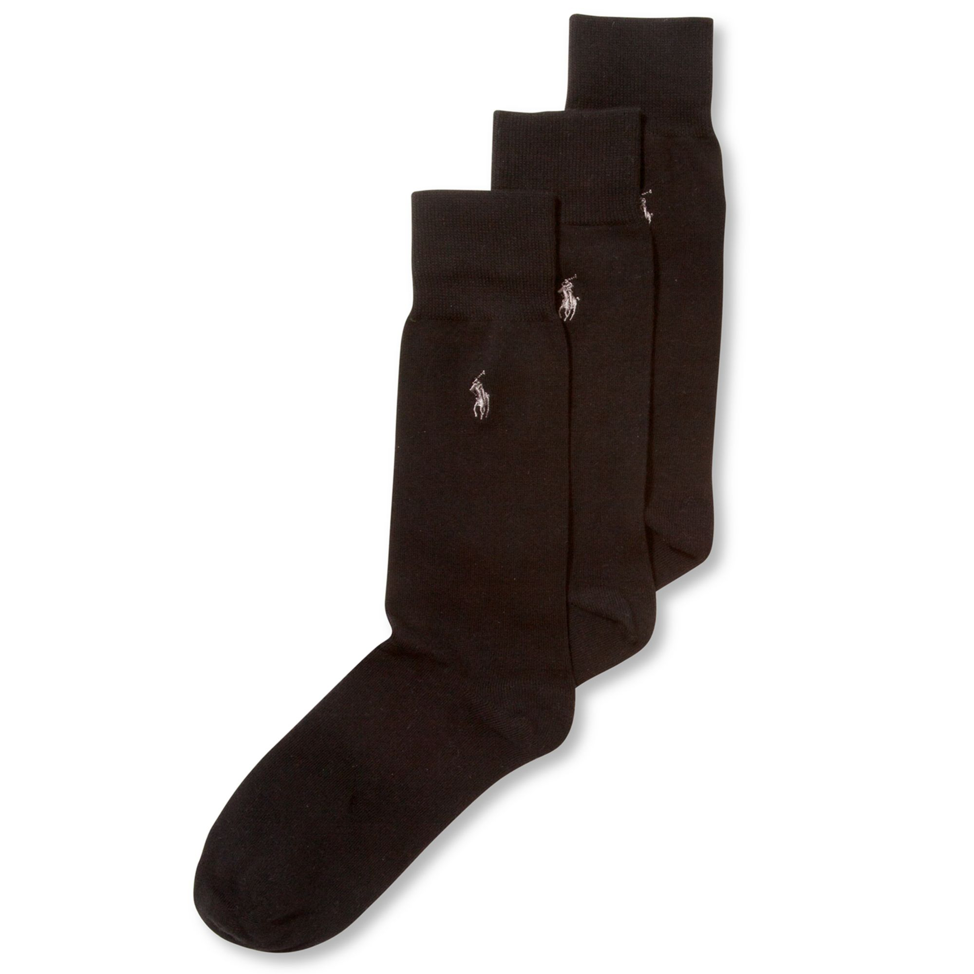 Ralph Lauren Mens Flat Knit Polo Player Embroidery Socks 3 Pack in Black for Men Lyst