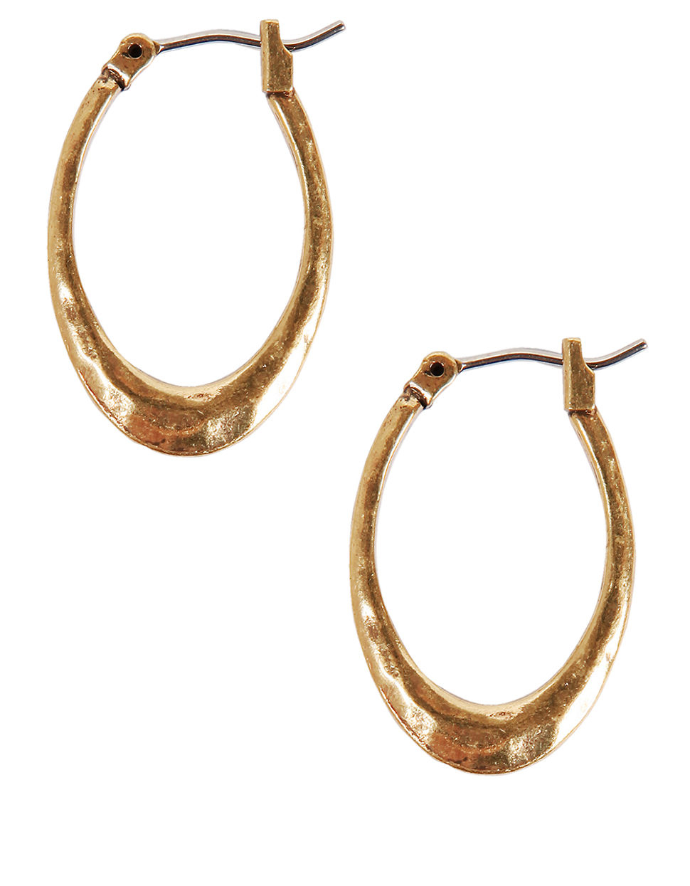 Lucky Brand Goldtone Small Hammered Hoop Earrings in Gold Lyst