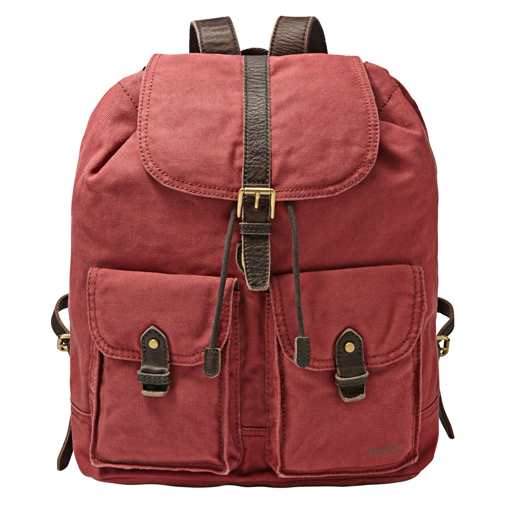 Fossil Estate Casual Cotton Canvas Rucksack in Red for Men (Brick Red