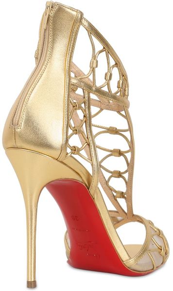 christian louboutin gold fossiliza strap sandals