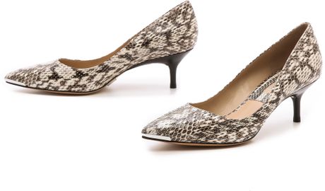 kitten heel snakeskin booties
