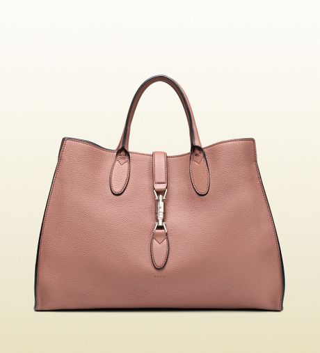 Gucci Jackie Soft Leather Top Handle Bag in Pink (rose) | Lyst