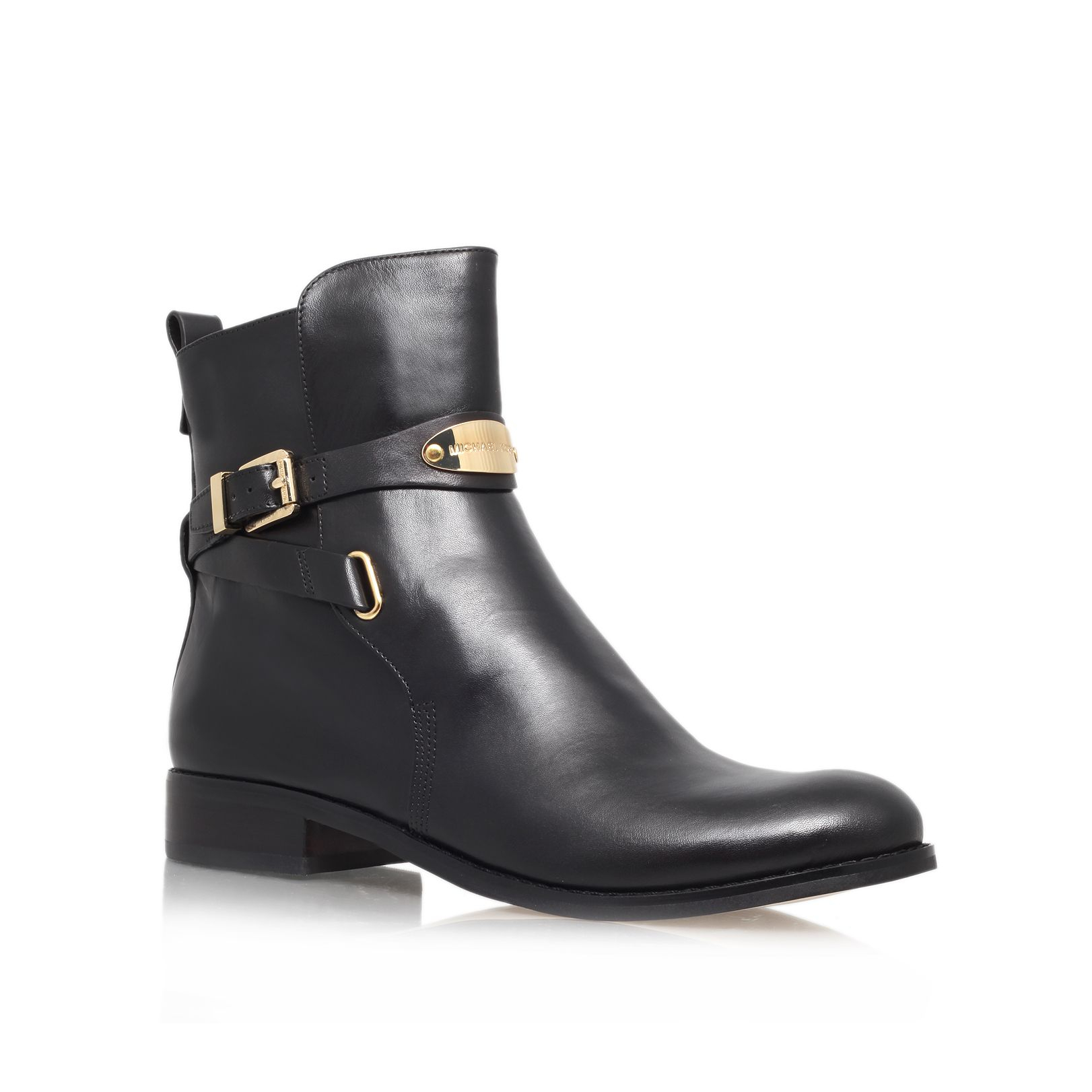 Michael Kors Arley Leather Ankle Boots in Black
