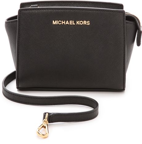 Michael Michael Kors Selma Mini Messenger Bag Luggage in Black