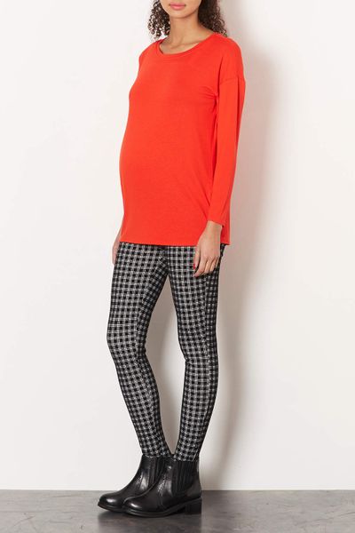 Topshop Maternity Gingham Leggings in Black (Monochrome) | Lyst