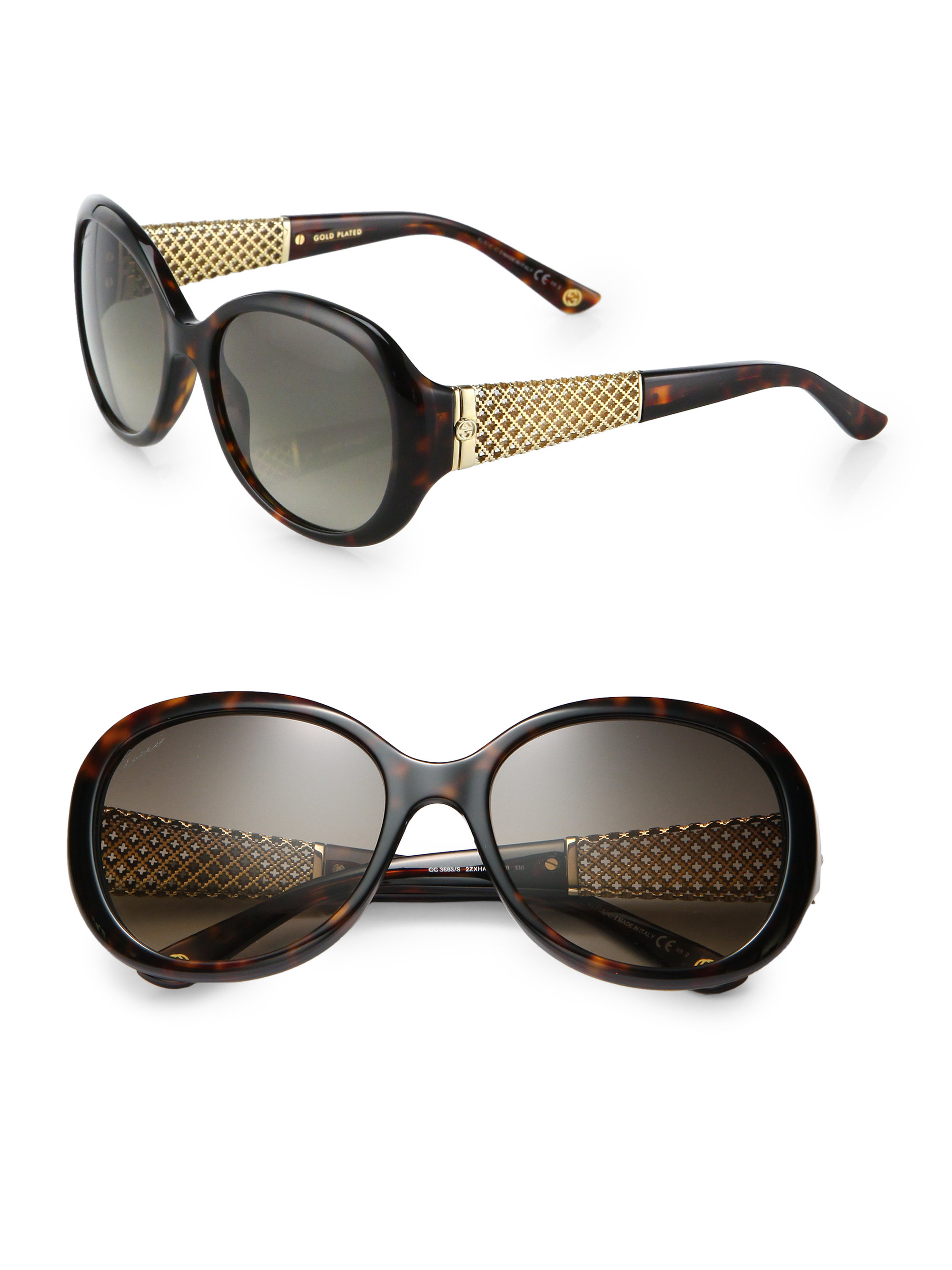 Gucci Oversized 56Mm Round Sunglasses in Brown (HAVANA) Lyst