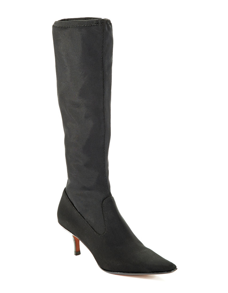 black stretchy knee high boots