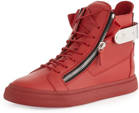 giuseppe zanotti red sneakers