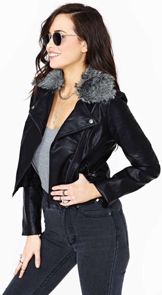 Nasty Gal Night Motion Faux Leather Moto Jacket in Black | Lyst
