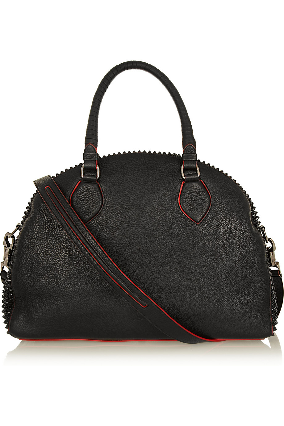 Christian Louboutin Panettone Large Spiked Texturedleather Tote in Black | Lyst