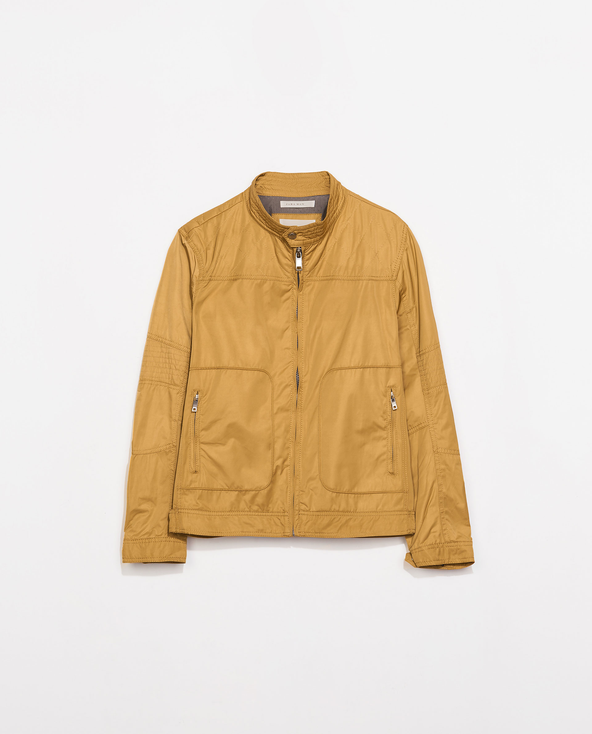 Zara Jacket With Quilted Shoulder in Orange for Men (Mustard) Lyst