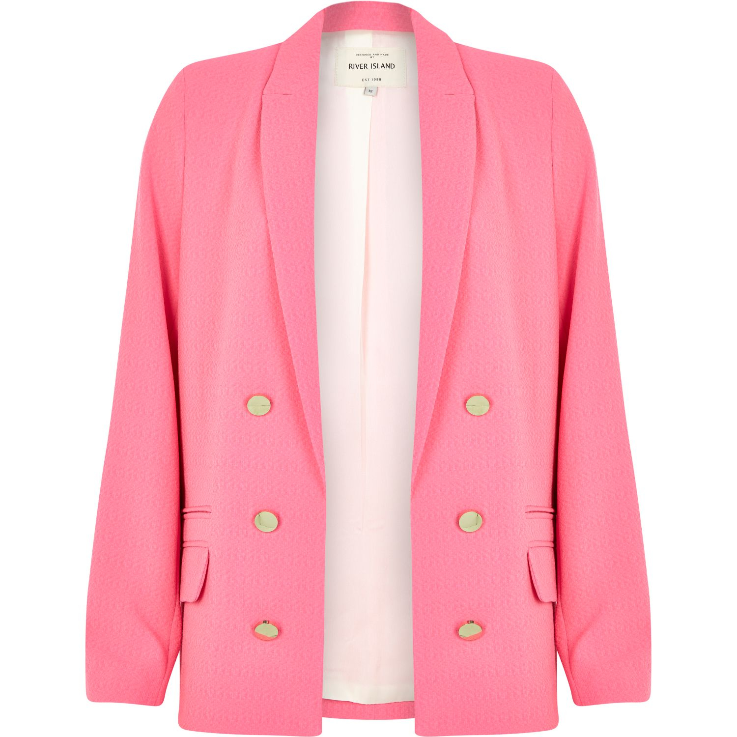 River Island Pink Relaxed Fit Blazer in Pink Lyst