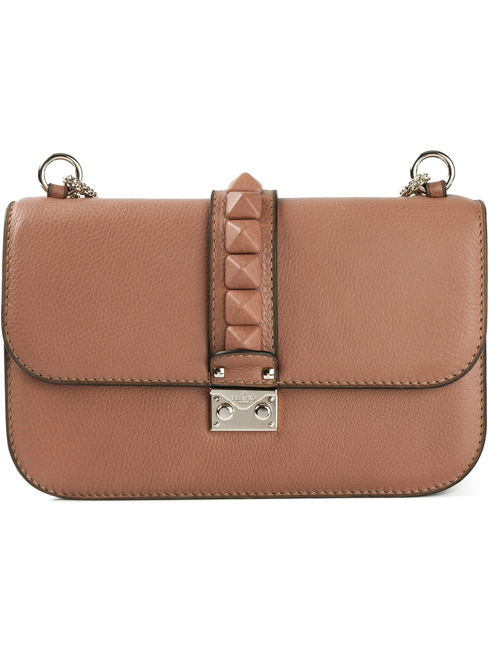 Valentino 'Glam Lock' Shoulder Bag in Brown Lyst