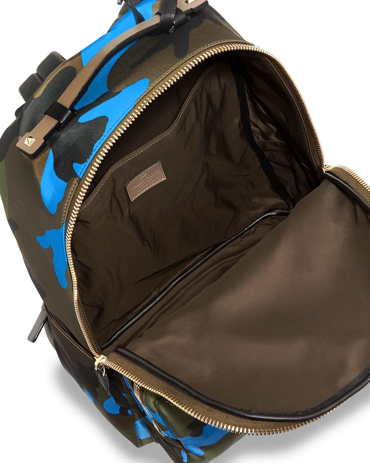 Valentino Camo Leather Canvas Backpack Multi in Blue for Men (BLUE MULTI) | Lyst