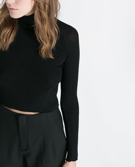 zara black v neck jumper