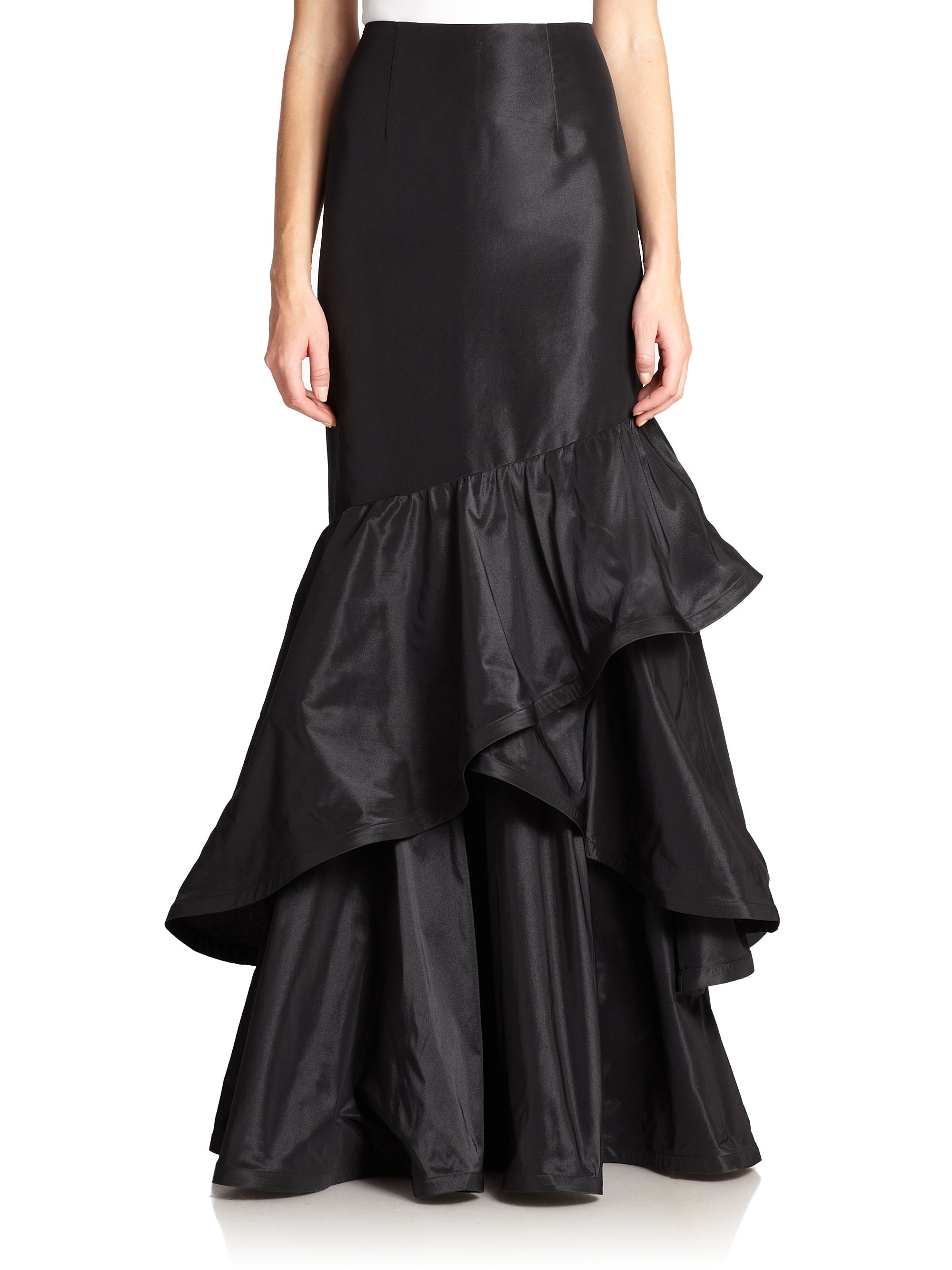 Long Black Taffeta Skirt 27