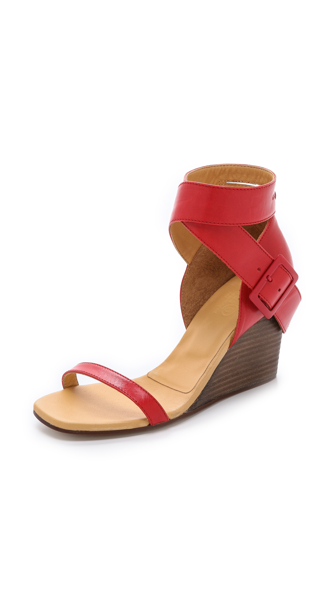 Maison Margiela Wedge Sandals in Red | Lyst