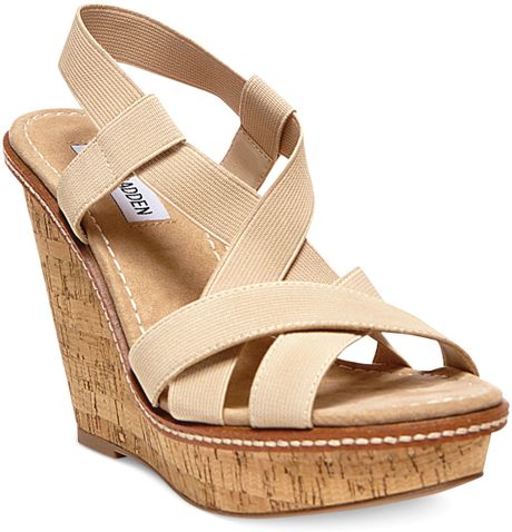 wedge madden sandals platform steve beige natural womens