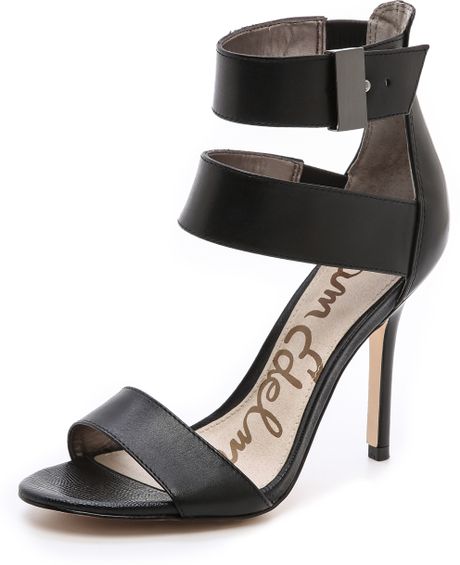 sam edelman black strap heels