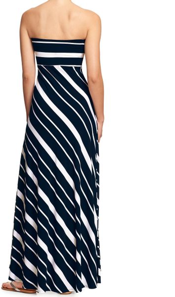Banana Republic Factory Printed Maxi Tube Dress Cool Combo in Blue ...