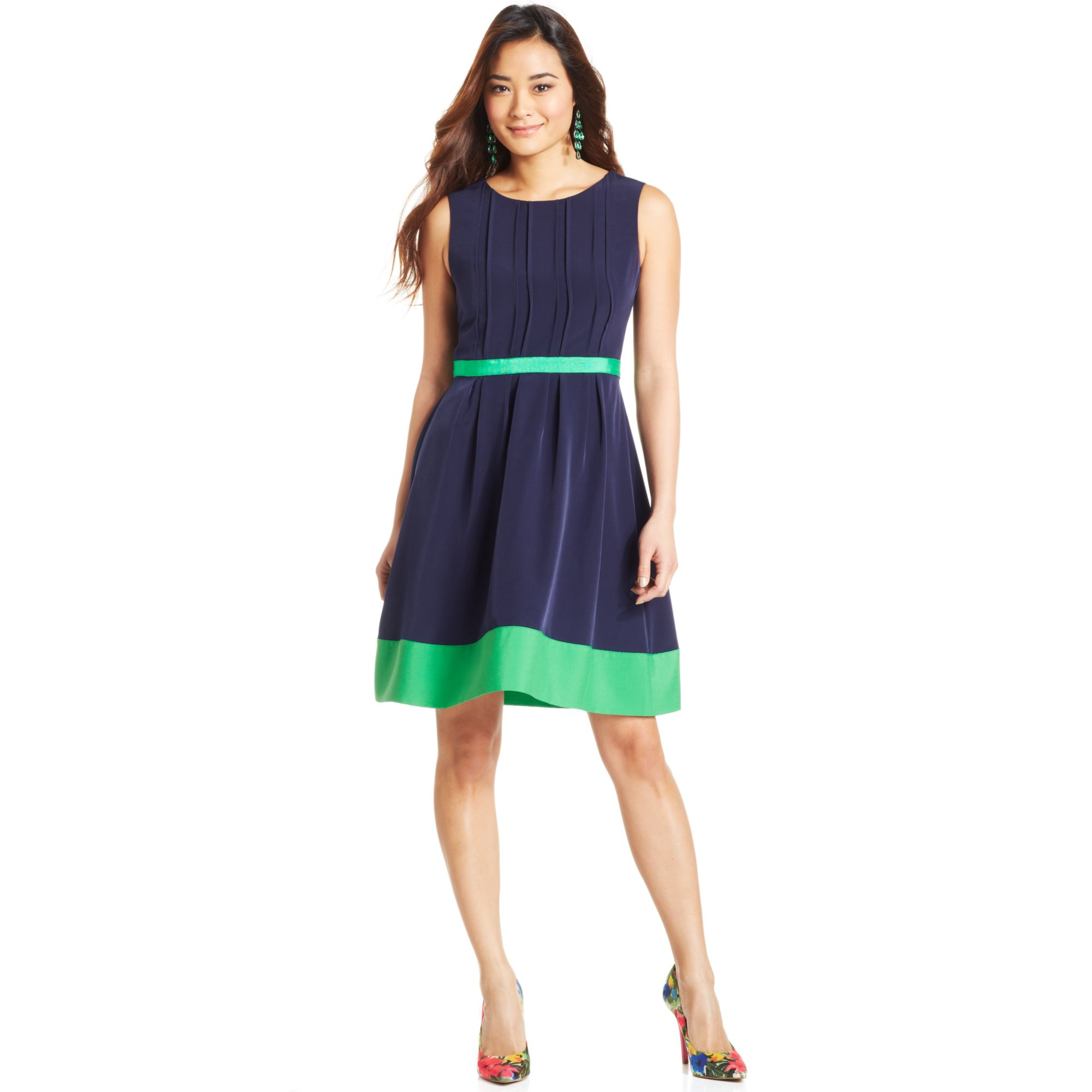 Jessica Simpson Sleeveless Colorblock Dress in Blue Lyst