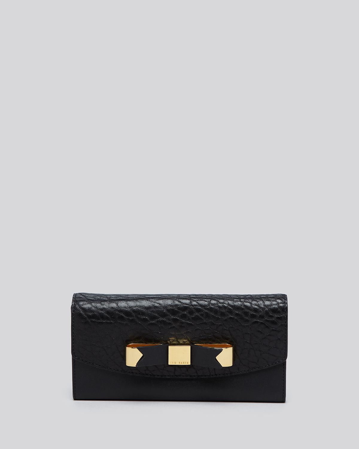 Ted Baker Wallet Bow Detail Bubble Leather Continental in Black Lyst