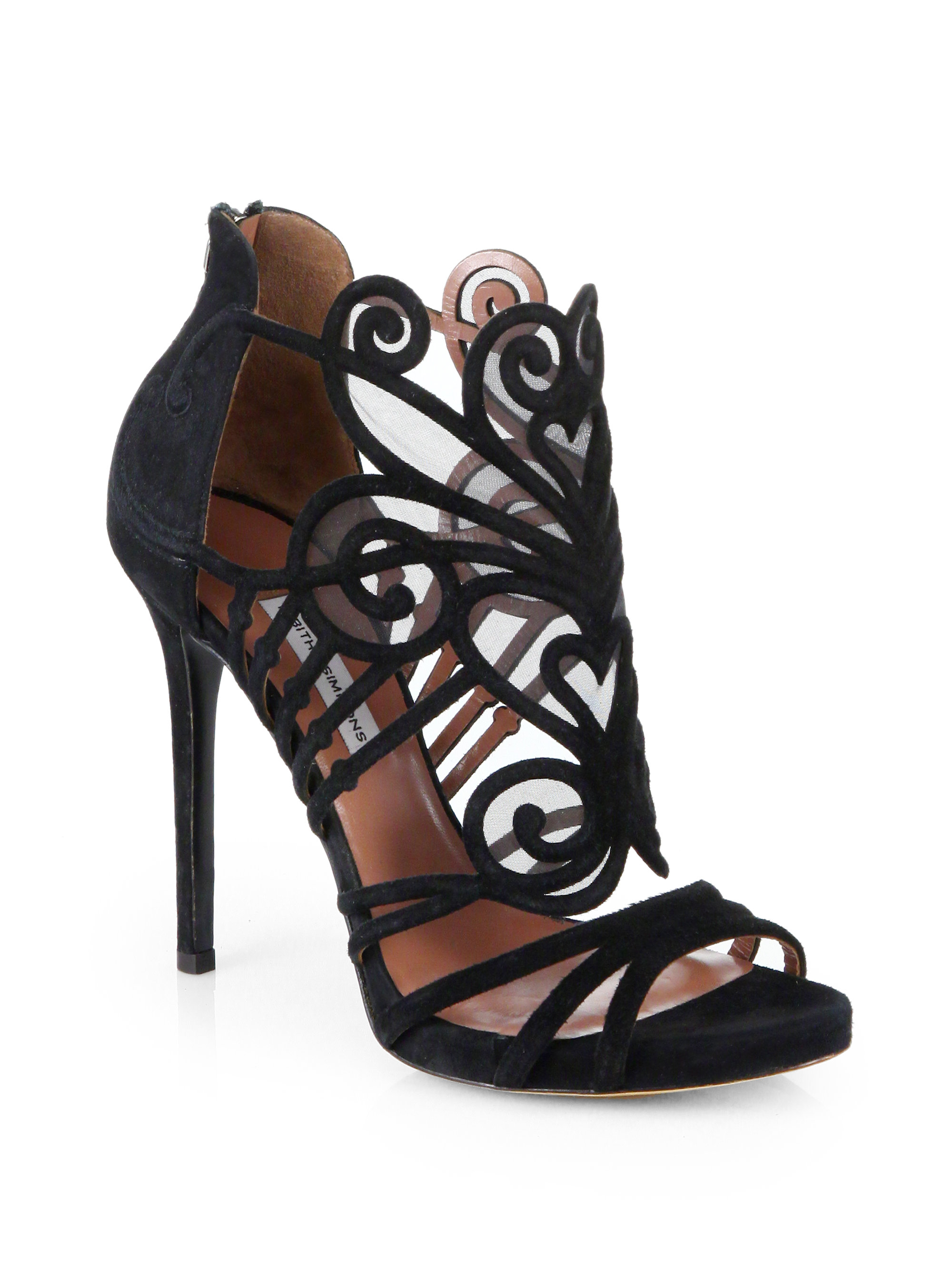 Tabitha Simmons Aura Suede & Mesh Platform Sandals in Black | Lyst2000 x 2667