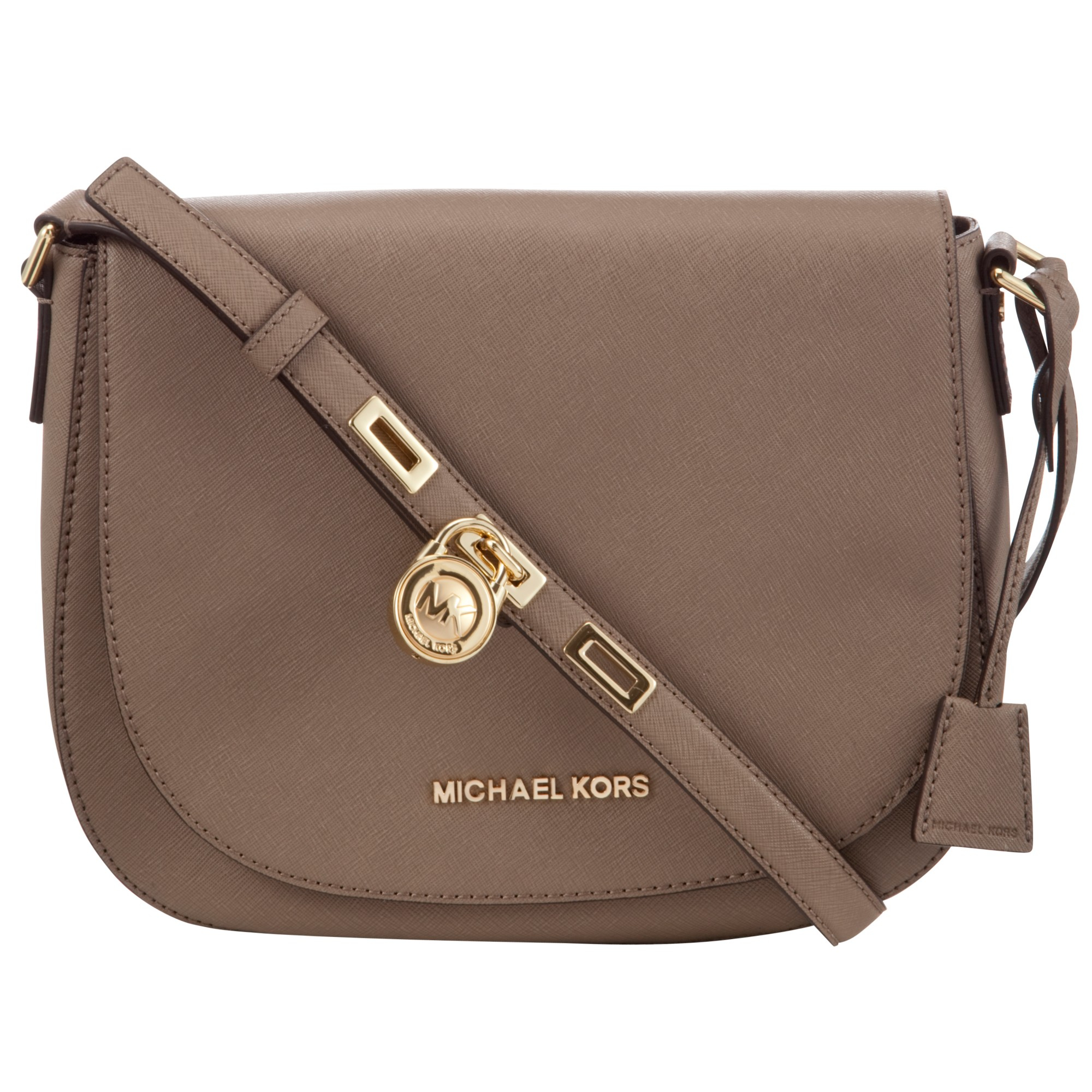 Michael Michael Kors Large Hamilton Leather Messenger Bag in Brown