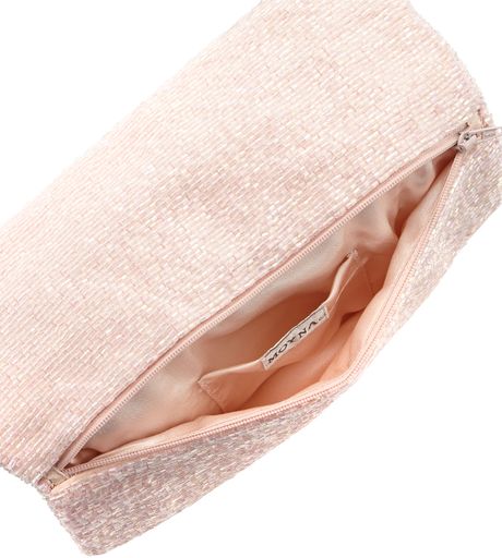 Cusp Beaded Foldover Clutch Bag Light Pink in Pink | Lyst