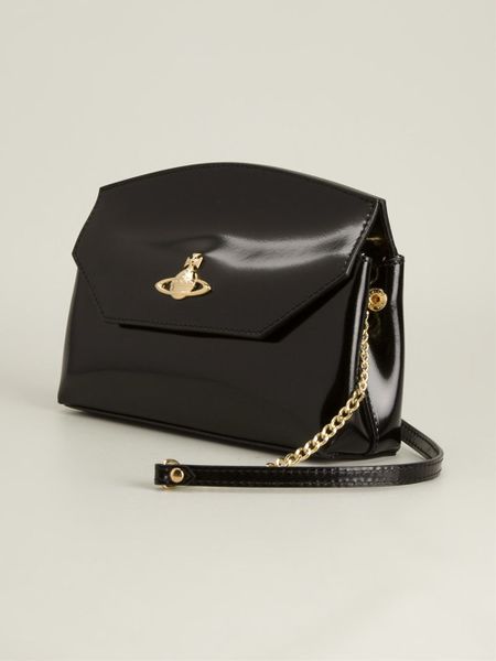 Vivienne Westwood Orb Cross Body Patent Bag in Black