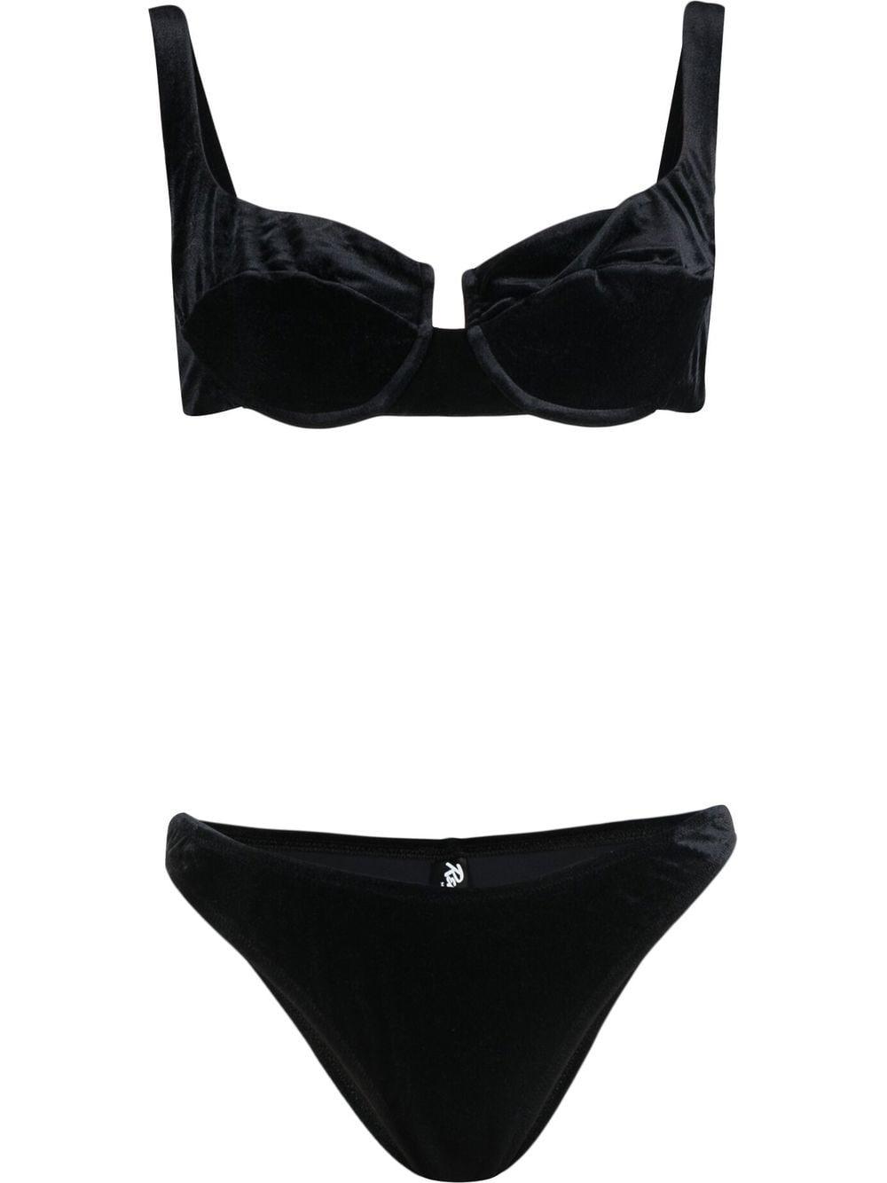 Reina Olga Brigite Velvet Bikini In Black Lyst Australia