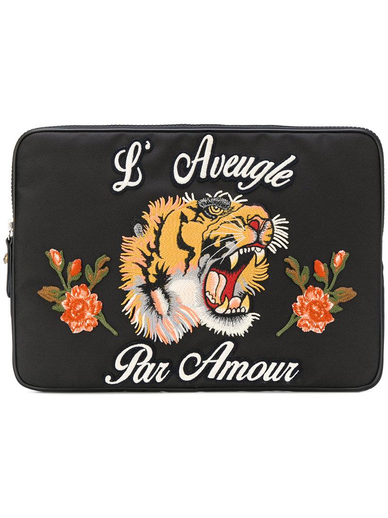 men"s black l"aveugle par amour laptop case